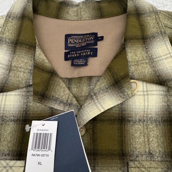 NWT Pendleton Men's Green Plaid Board Shirt- Size XL - Picture 2 of 10